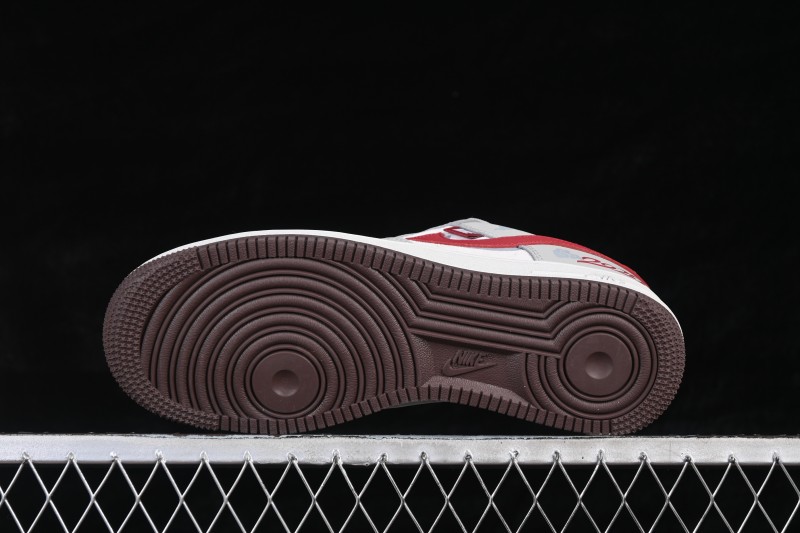 Nike Air Force 1 '07 Low Basketball Shoes with Red-Grey Contrast Design - HT5088-621
