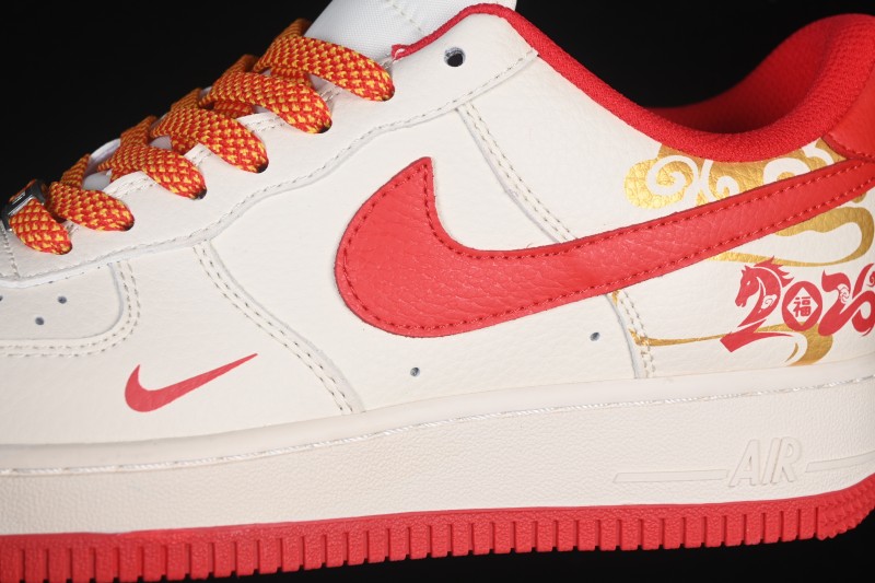 Nike Air Force 1 '07 Low Chinese New Year Limited Edition Basketball Shoes in White Wine Red - QW5288-125
