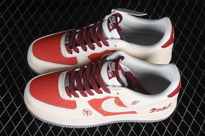 Nike Air Force 1 '07 Low Year of the Horse Limited Edition Red-White Contrast Casual Sneakers - JP2026-151