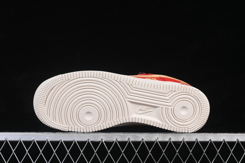 Nike Air Force 1 '07 Low Lunar New Year Limited Edition Casual Sneakers with Suede Gold Swoosh - XD0028-012