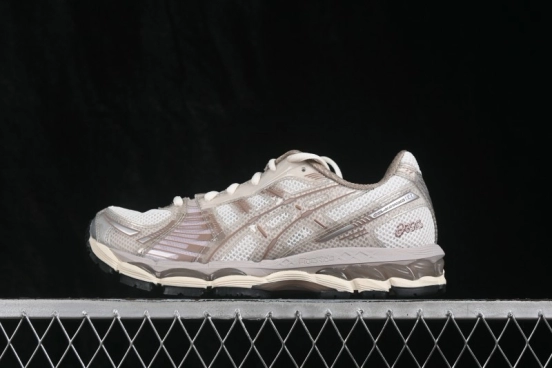 Asics Gel-Nimbus 12.1 Retro Running Shoes with Breathable Mesh Upper and 360-Degree Gel Cushioning - 1203B144-100