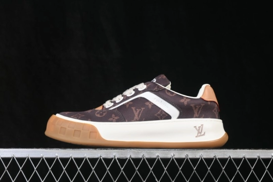 Louis Vuitton Tilted Sneakers Low 2026SS Lace-Up Low-Top Casual Shoes - Coffee