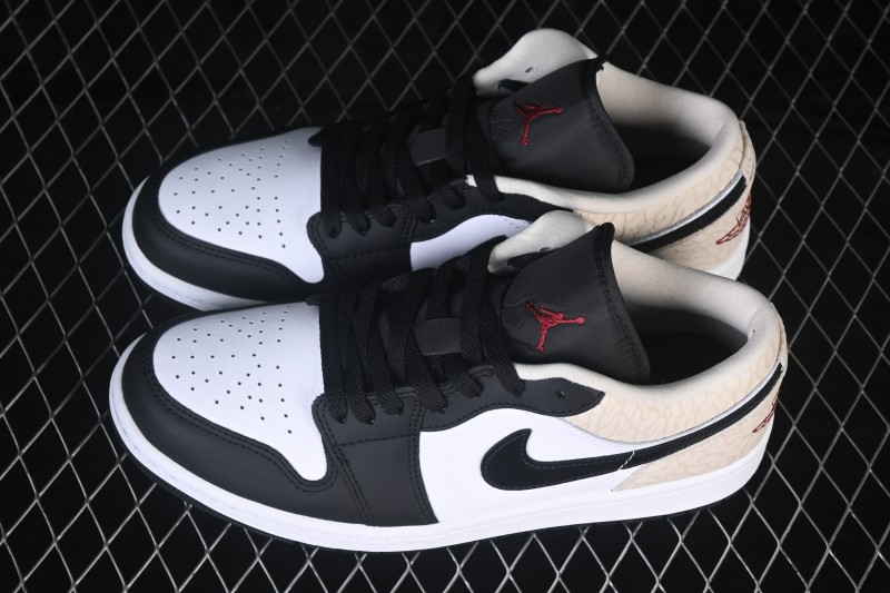 Nike Air Jordan 1 Low AJ1 Cracked Leather Color Block Low-Top Retro Cultural Basketball Shoes - IQ5490-007
