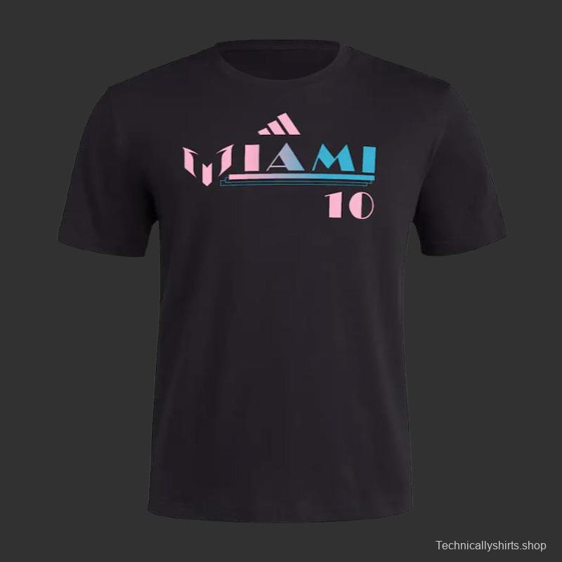 23/24 Messi x adidas Miami Black T-Shirt