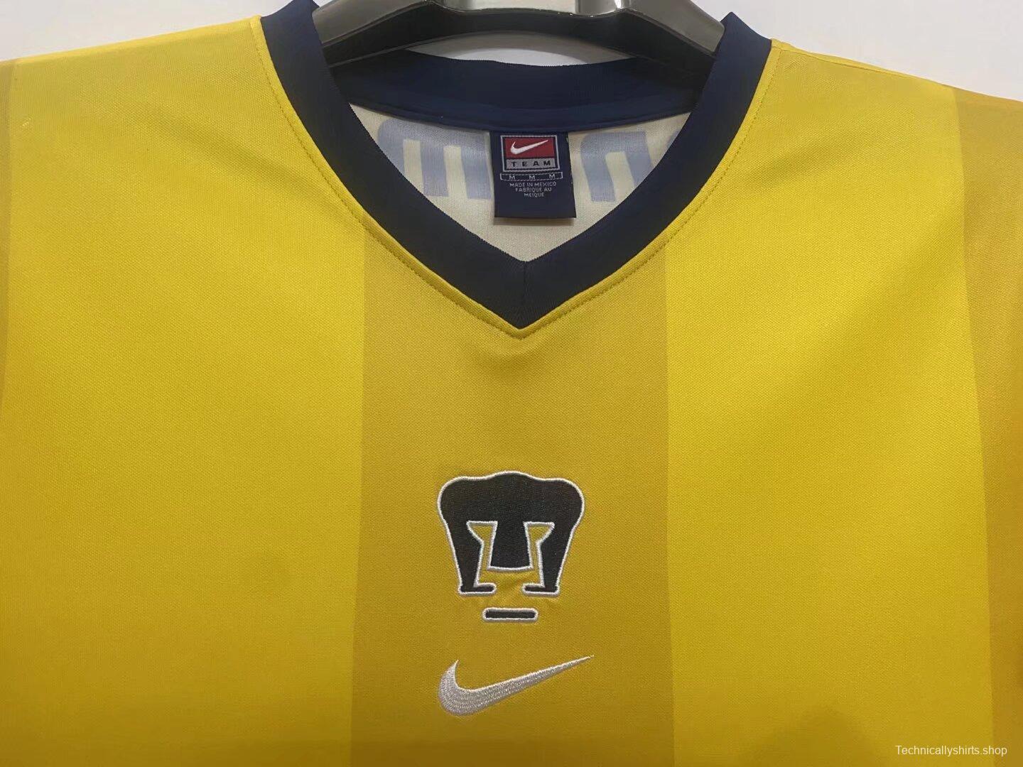 Retro 00/01 Pumas UNAM Away Yellow Jersey