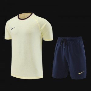 2024 Nike Beige Cotton Short Sleeve Jersey+Shorts