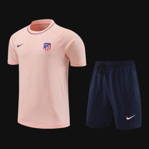 23/24 Atletico Madrid Pink Cotton Short Sleeve Jersey+Shorts