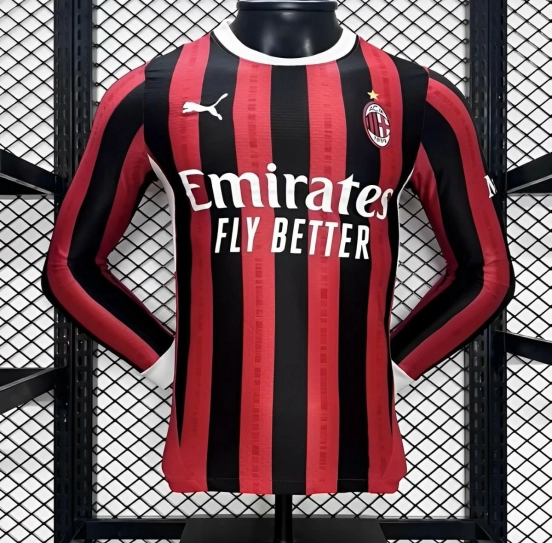 Player Version 24/25 AC Milan Home Long Sleeve Jersey