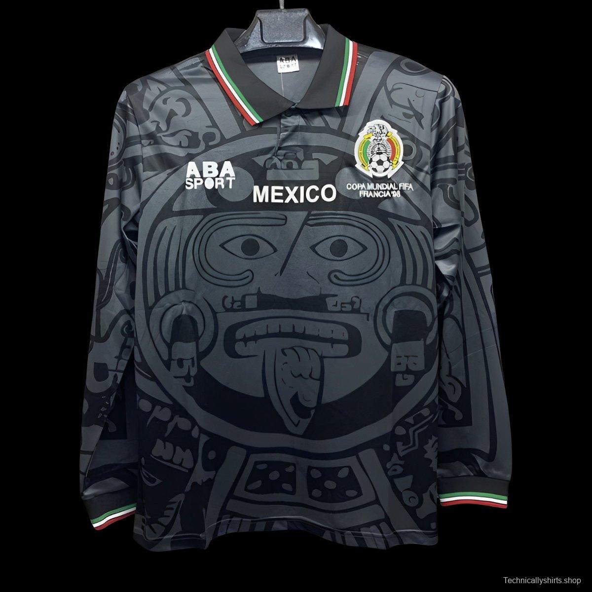 Retro 1998 Mexico Third Black Long Sleeve Jersey