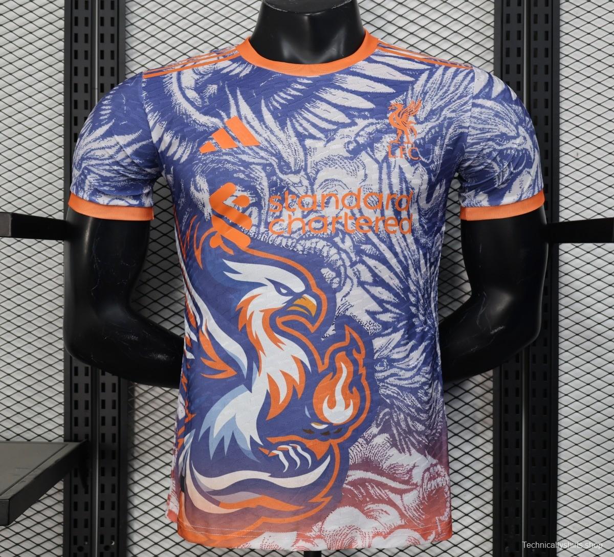 Player Version 25/26 Liverpool Blue with Orange Flaming Bird Special Jersey