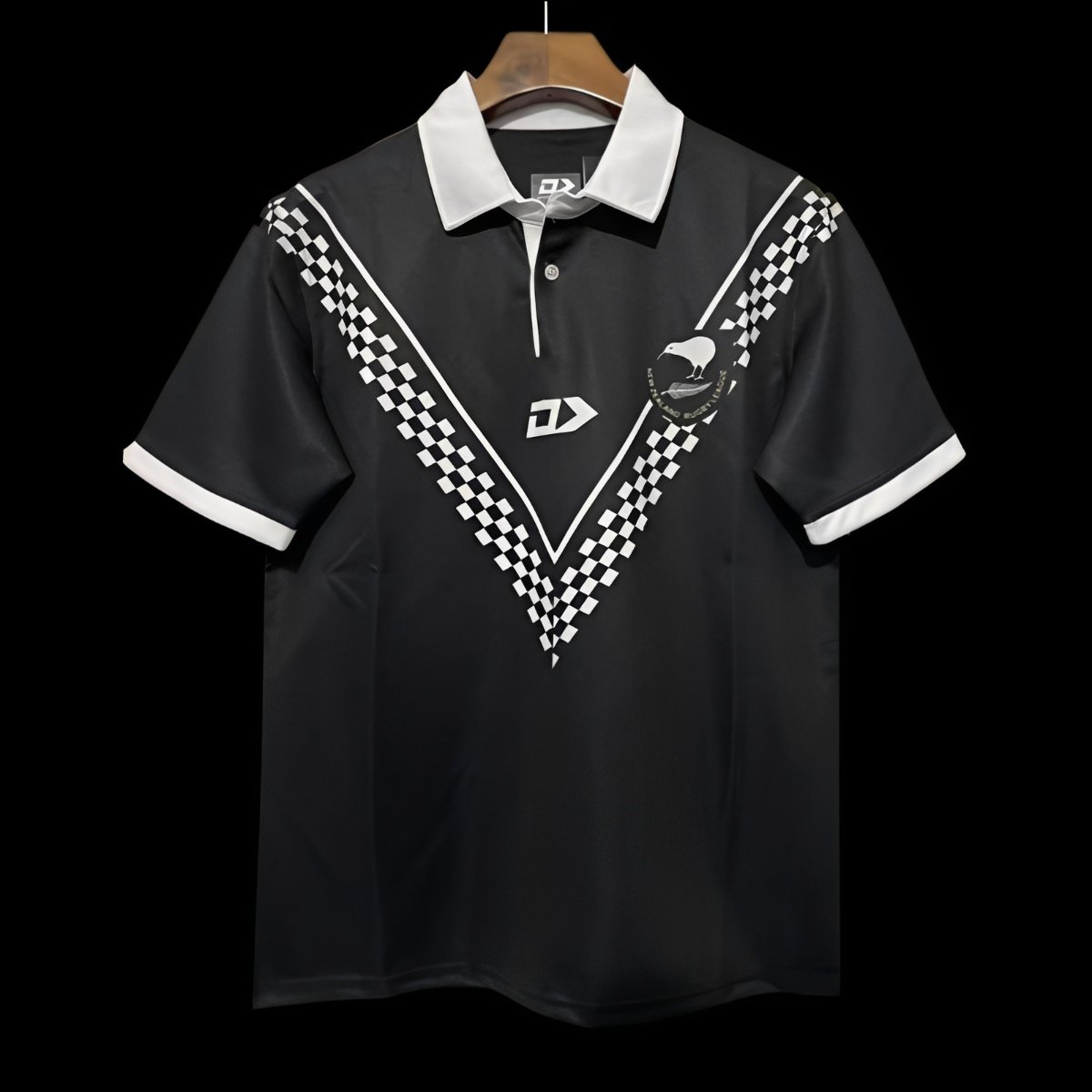 2024 New Zealand Kiwis Black with Checkerboard V Pattern Jersey