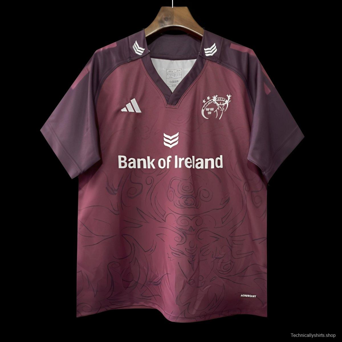 25/26 Munster Burgundy with Celtic Knotwork Pattern Jersey