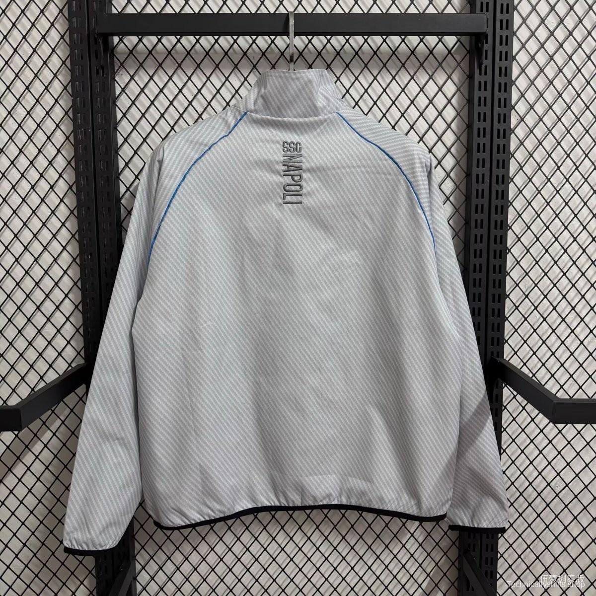 25/26 Napoli White Full Zipper Windbreaker