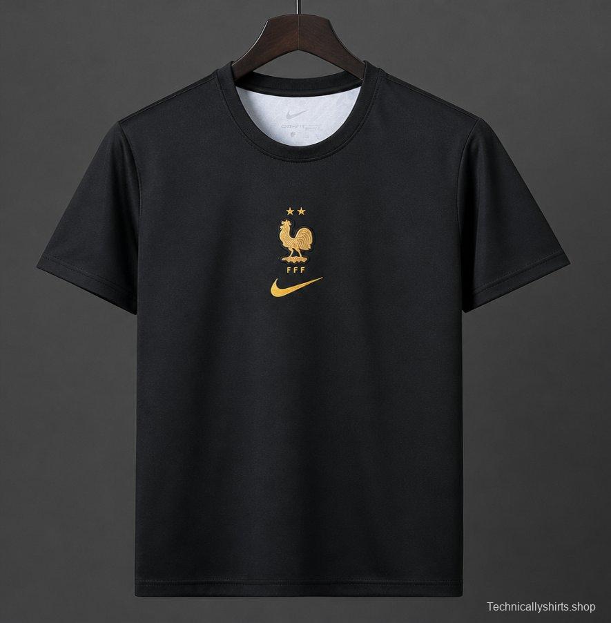 2026 France World Cup Premium Goalkeeper T-Shirt- Black/Orange
