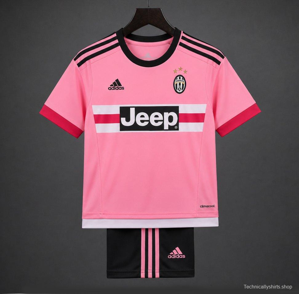 Retro Kids 15/16 Juventus Away Pink Jersey