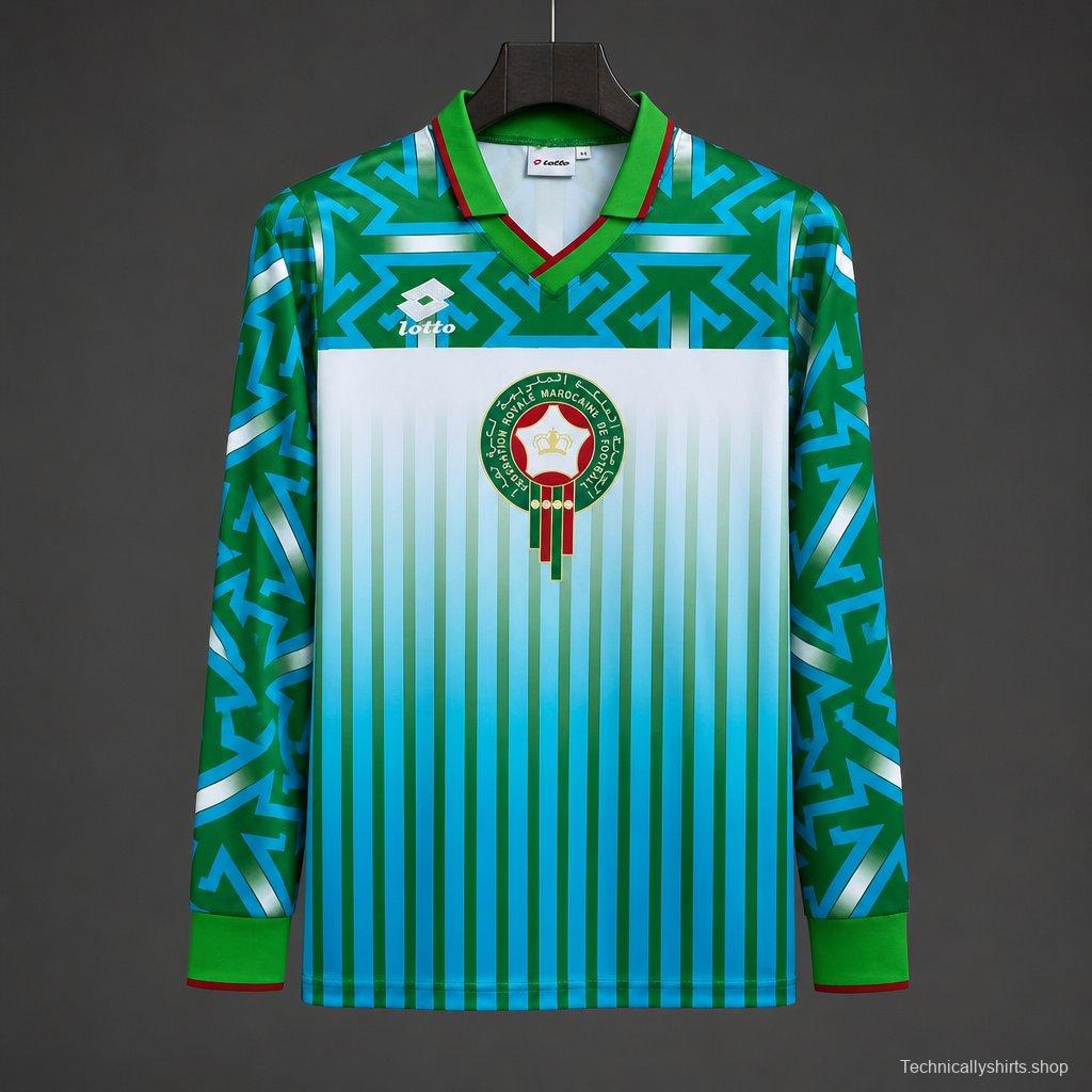 Retro 1994 Morocco Home Away Green Long Sleeve Jersey