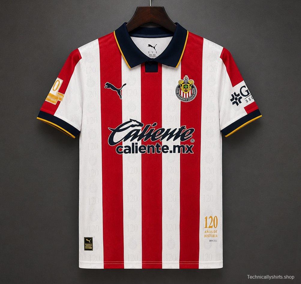 26/27 Chivas Guadalajara 120Th Anniversary Home Jersey