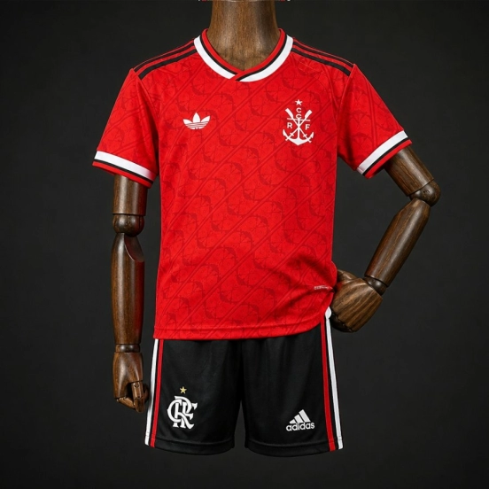 2026 Kids  Flamengo Third Red Kits Jersey