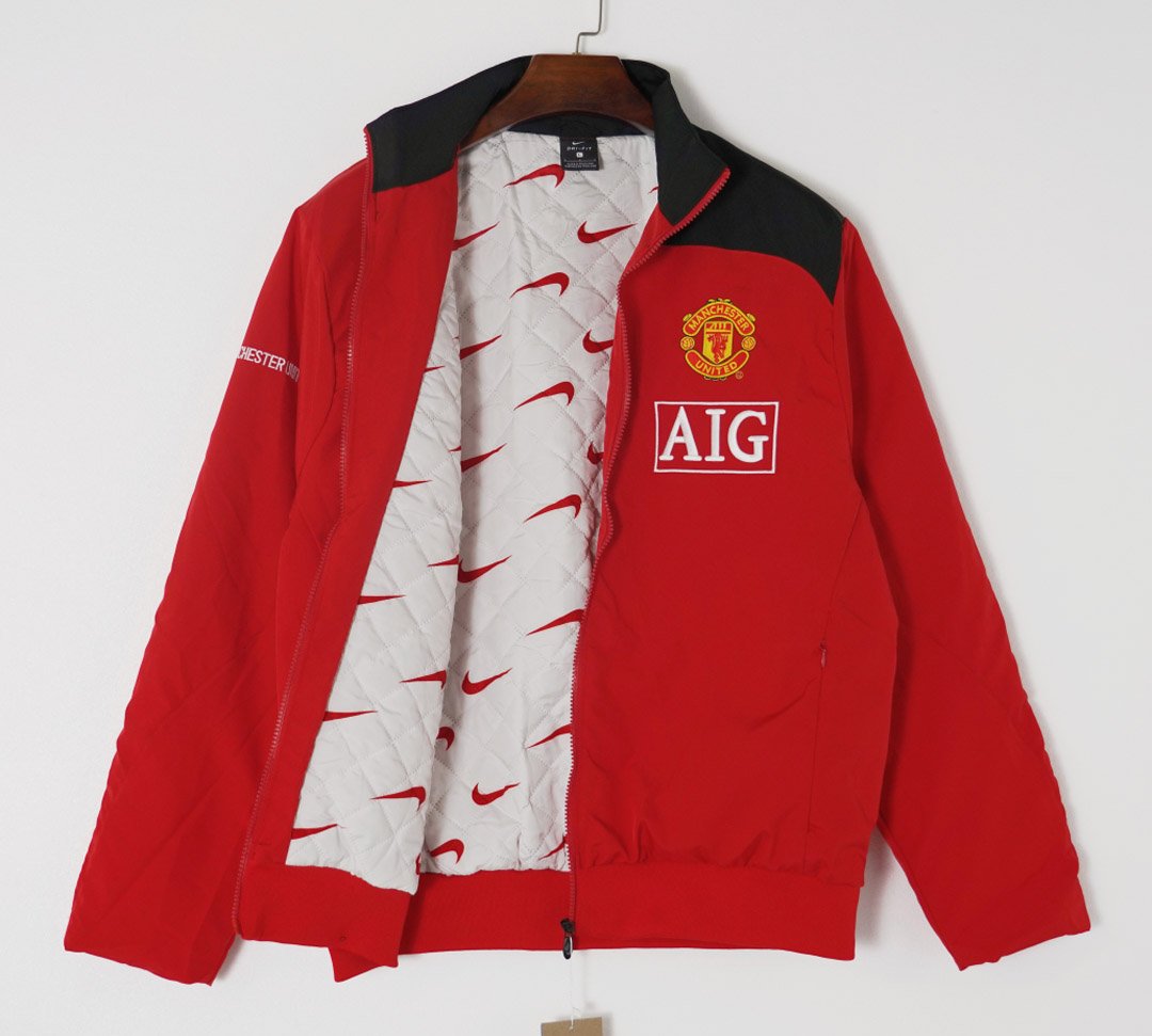 Retro 07/08 Manchester United Red Full Zipper Windbreaker