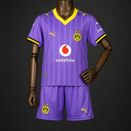 26/27 Kids BVB Dortmund Third Purple Jersey Kit