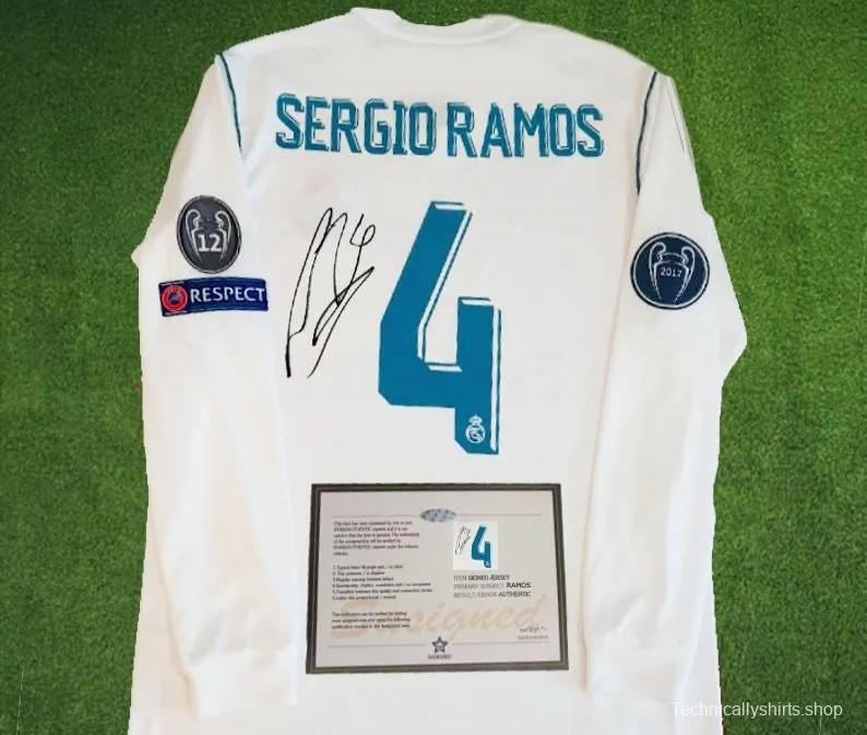 ramos 17/18 signed short/long sleeves + cert